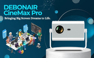 DEBONAIR CineMax Pro 4K Ultra HD Native 1080p Android 12 Projector | 1300 ANSI Lumens Auto (Focus+Screen Fit+Obstacle Avoidance) Dust Proof Engine 10W Speaker Dual WiFi BT5.0| 300" Display | Cinema Exp 2 Years Warranty