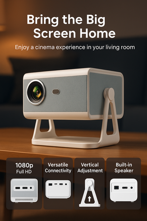 DEBONAIR CineMax Pro 4K Ultra HD Native 1080p Android 12 Projector | 1300 ANSI Lumens Auto (Focus+Screen Fit+Obstacle Avoidance) Dust Proof Engine 10W Speaker Dual WiFi BT5.0| 300" Display | Cinema Exp 2 Years Warranty