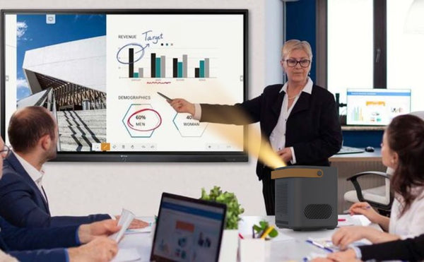 DEBONAIR Smart Surface Interactive Projector Ultra HD Native 1080p Turns Wall into Touchscreen 4K HDR 1400 ANSI Lumens Auto (Focus, Screen Fit, OBS Avoidance) Dust Proof Engine (WiFi & BT) 300" inch 2 Years Warranty