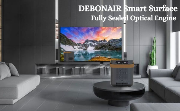 DEBONAIR Smart Surface Interactive Projector Ultra HD Native 1080p Turns Wall into Touchscreen 4K HDR 1400 ANSI Lumens Auto (Focus, Screen Fit, OBS Avoidance) Dust Proof Engine (WiFi & BT) 300" inch 2 Years Warranty