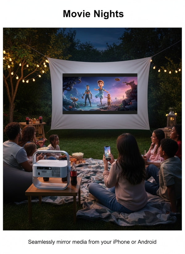 DEBONAIR UltraPlay Full HD Native 1080p Android 12 Projector | 4K HDR Support | 17000 Lumens | Auto Focus, Screen Fit & Obstacle Avoidance | Dust Proof Engine Dual WiFi BT 5.0 | 250" Display USB & HDMI 2 Years Warranty