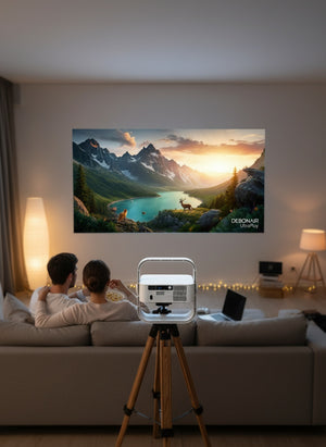 DEBONAIR UltraPlay Full HD Native 1080p Android 12 Projector | 4K HDR Support | 17000 Lumens | Auto Focus, Screen Fit & Obstacle Avoidance | Dust Proof Engine Dual WiFi BT 5.0 | 250" Display USB & HDMI 2 Years Warranty