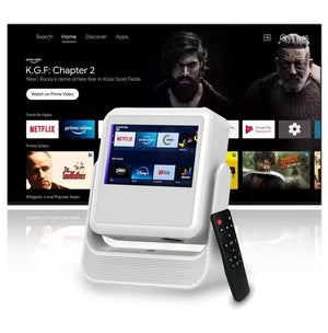 DEBONAIR Touch Play Full HD 1080p Smart Projector | World’s First Touchscreen with Auto (Focus+Screen Fit+Obstacle Avoidance) | Official Android | 18000 Lumens | HDMI USB| 10W Speaker Dual WiFi BT5.0 2 Years Warranty