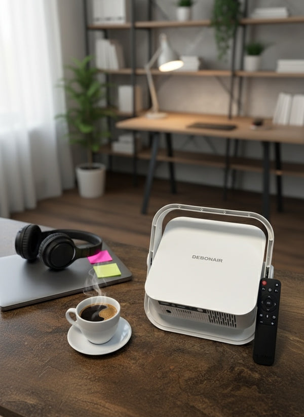 DEBONAIR UltraPlay Full HD Native 1080p Android 12 Projector | 4K HDR Support | 17000 Lumens | Auto Focus, Screen Fit & Obstacle Avoidance | Dust Proof Engine Dual WiFi BT 5.0 | 250" Display USB & HDMI 2 Years Warranty